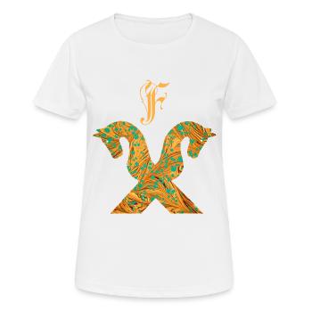 pignon de cheval e 95 f - T-shirt respirant Femme - blanc - Devant - AI Model Female 172 dark (172cm)