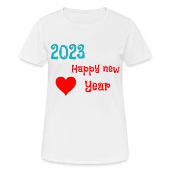 2023 Bonne année - T-shirt respirant Femme - blanc - Devant - AI Model Female 172 dark (172cm)
