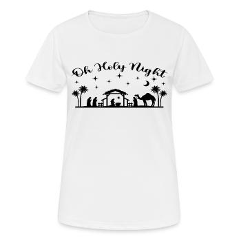 Oh Holy Night - Frauen T-Shirt atmungsaktiv - Weiß - Vorne - AI Model Female 172 dark (172cm)