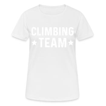 Climbing Team - Frauen T-Shirt atmungsaktiv - Weiß - Vorne - AI Model Female 172 dark (172cm)
