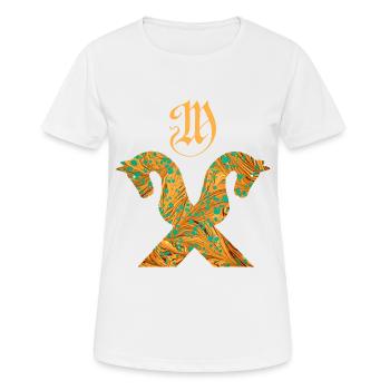 Pignon pour chevaux E 95 m - T-shirt respirant Femme - blanc - Devant - AI Model Female 172 dark (172cm)