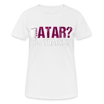 Cadeau du drapeau de boycott du Qatar - T-shirt respirant Femme - blanc - Devant - AI Model Female 172 dark (172cm)