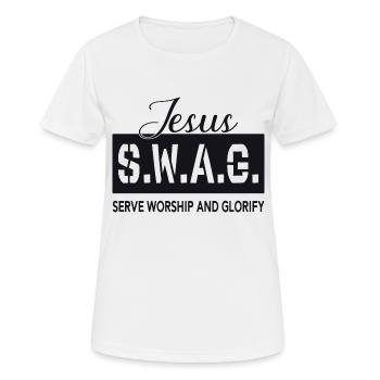 Jesus Swag - Women's Breathable T-Shirt - white - Front - AI Model Female 172 dark (172cm)