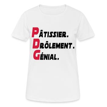pâtissier génial / cadeau humour pâtissier - T-shirt respirant Femme - blanc - Devant - AI Model Female 172 dark (172cm)