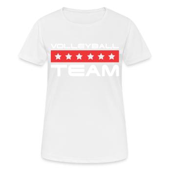 Volleyball Crew - Frauen T-Shirt atmungsaktiv - Weiß - Vorne - AI Model Female 172 dark (172cm)