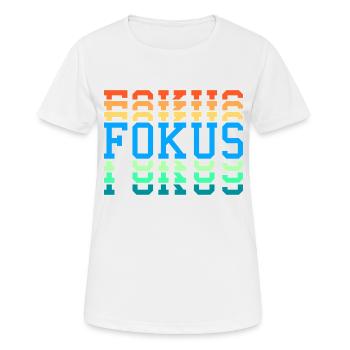 Fokus - Frauen T-Shirt atmungsaktiv - Weiß - Vorne - AI Model Female 172 dark (172cm)