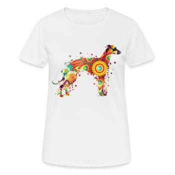 Greyhound Windhund Windspiel Rassehund Hundehalter - Frauen T-Shirt atmungsaktiv - Weiß - Vorne - AI Model Female 172 dark (172cm)