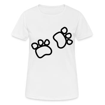CHIEN CHAT ANIMAL DE COMPAGNIE - T-shirt respirant Femme - blanc - Devant - AI Model Female 172 dark (172cm)