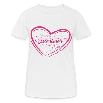 Happy Valentines Day - Frauen T-Shirt atmungsaktiv - Weiß - Vorne - AI Model Female 172 dark (172cm)