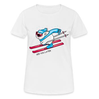 Bis später - Frauen T-Shirt atmungsaktiv - Weiß - Vorne - AI Model Female 172 dark (172cm)