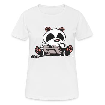 Theo the Gamer panda - Women's Breathable T-Shirt - white - Front - AI Model Female 172 dark (172cm)