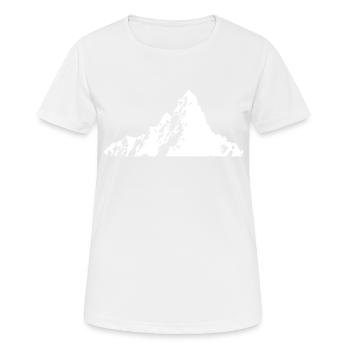 Mountain Silhouette Symbol Outdoor - Women's Breathable T-Shirt - white - Front - AI Model Female 172 dark (172cm)