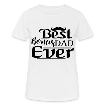 Meilleur papa bonus de tous les temps - T-shirt respirant Femme - blanc - Devant - AI Model Female 172 dark (172cm)