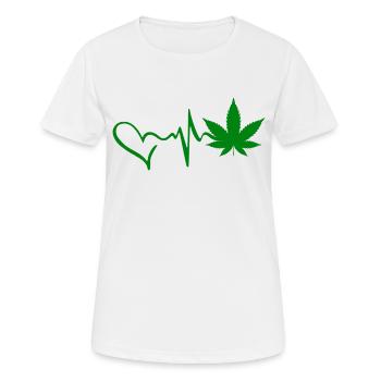 Hemp Heartbeat Nature Drogues - T-shirt respirant Femme - blanc - Devant - AI Model Female 172 dark (172cm)