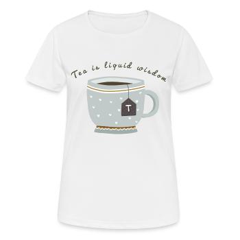 Le thé est une sagesse liquide - T-shirt respirant Femme - blanc - Devant - AI Model Female 172 dark (172cm)