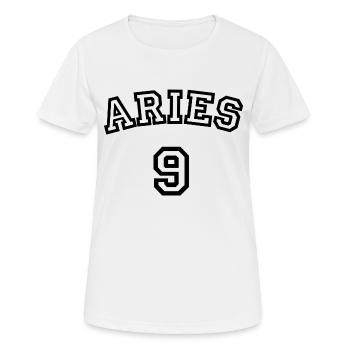 Zodiac Line "Trikot-Style" - Aries - Frauen T-Shirt atmungsaktiv - Weiß - Vorne - AI Model Female 172 dark (172cm)