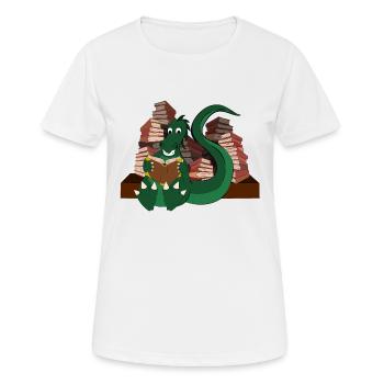 Dragon lecture - T-shirt respirant Femme - blanc - Devant - AI Model Female 172 dark (172cm)