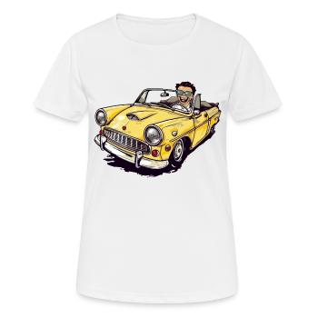 Gérard and his yellow convertible - Women's Breathable T-Shirt - white - Front - AI Model Female 172 dark (172cm)