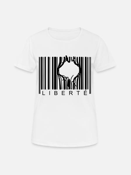 BARCODE-FREIHEIT - Frauen T-Shirt atmungsaktiv - Weiß
