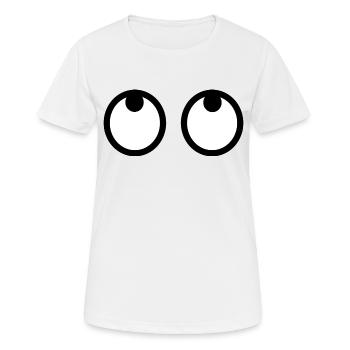 Yeux de dessin animé vers le haut : ludiques et humoristiques - T-shirt respirant Femme - blanc - Devant - AI Model Female 172 dark (172cm)