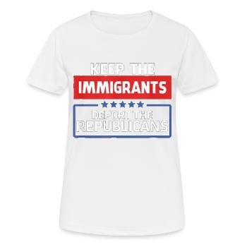 Haltet die Einwanderer ab, schiebt das T-Shirt der Republikaner ab - Frauen T-Shirt atmungsaktiv - Weiß - Vorne - AI Model Female 172 dark (172cm)