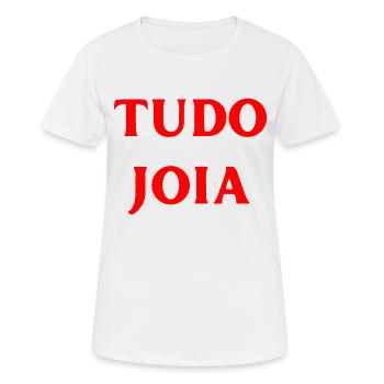 Portugiesisch Sprache glücklich Fröhlichkeit - Frauen T-Shirt atmungsaktiv - Weiß - Vorne - AI Model Female 172 dark (172cm)