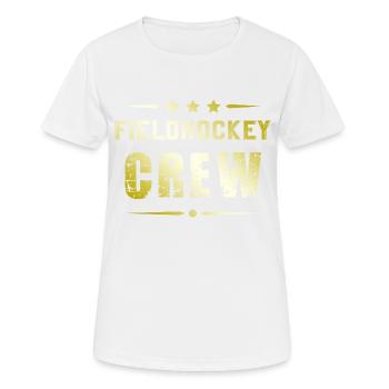 Fieldhockey Crew - Frauen T-Shirt atmungsaktiv - Weiß - Vorne - AI Model Female 172 dark (172cm)