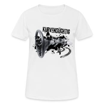 Kurvensüchtig: Kurven = Adrenalin! - Frauen T-Shirt atmungsaktiv - Weiß - Vorne - AI Model Female 172 dark (172cm)