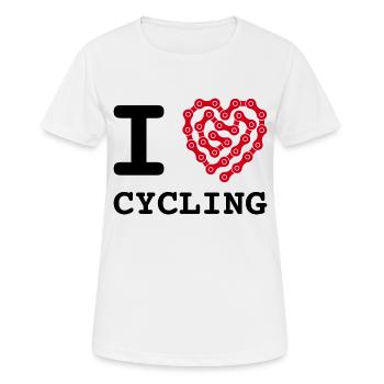 i love cycling herz fahrradkette - Frauen T-Shirt atmungsaktiv - Weiß - Vorne - AI Model Female 172 dark (172cm)