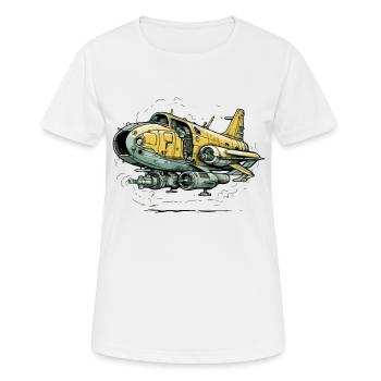 Avion général yellow - T-shirt respirant Femme - blanc - Devant - AI Model Female 172 dark (172cm)
