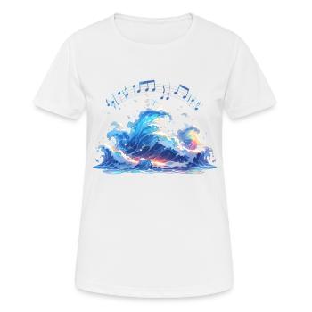 Soundwaves Waves Partitions de musique - T-shirt respirant Femme - blanc - Devant - AI Model Female 172 dark (172cm)