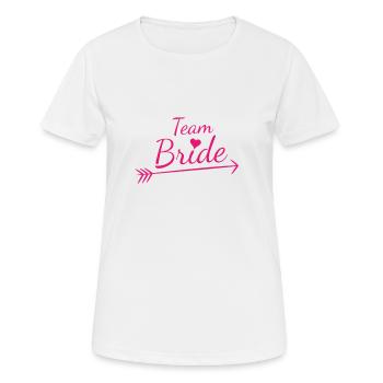 Team Bride Pink Heart - Frauen T-Shirt atmungsaktiv - Weiß - Vorne - AI Model Female 172 dark (172cm)