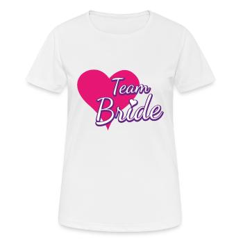 Équipe Bride Heart - T-shirt respirant Femme - blanc - Devant - AI Model Female 172 dark (172cm)