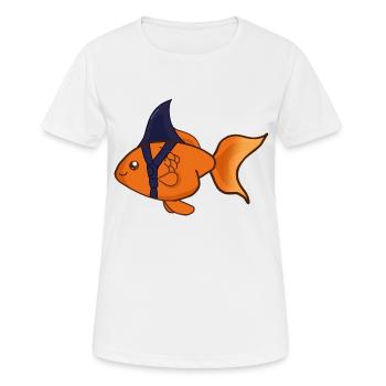Goldfish Shark, Funny Fish Lover - Women's Breathable T-Shirt - white - Front - AI Model Female 172 dark (172cm)
