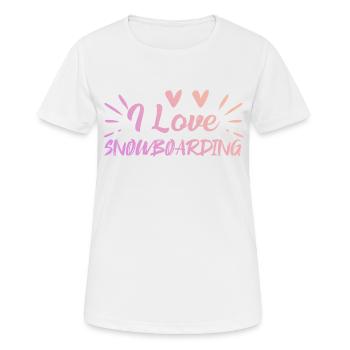 I love snowboarding - Women's Breathable T-Shirt - white - Front - AI Model Female 172 dark (172cm)