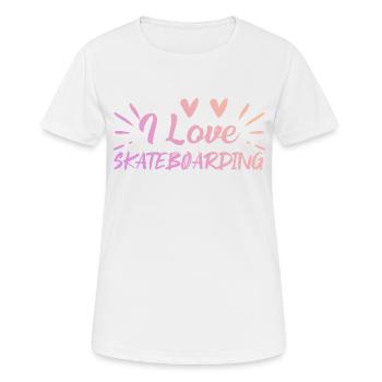 Ich Liebe Skateboard - Frauen T-Shirt atmungsaktiv - Weiß - Vorne - AI Model Female 172 dark (172cm)