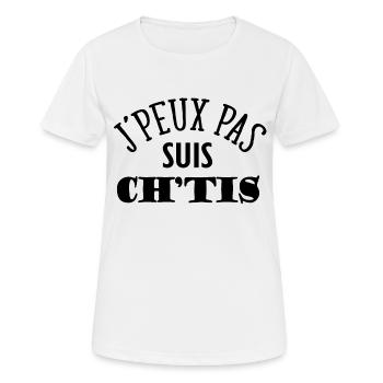 Chtis humour Nord pas de Calais - T-shirt respirant Femme - blanc - Devant - AI Model Female 172 dark (172cm)