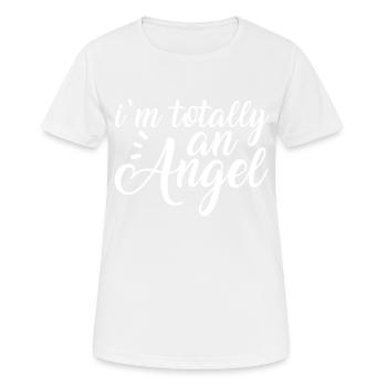 Je suis totalement un ange - T-shirt respirant Femme - blanc - Devant - AI Model Female 172 dark (172cm)