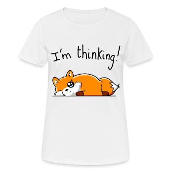 Ich denke ( Fox ) - Frauen T-Shirt atmungsaktiv - Weiß - Vorne - AI Model Female 172 dark (172cm)