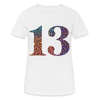 13e anniversaire léopard - T-shirt respirant Femme - blanc - Devant - AI Model Female 172 dark (172cm)