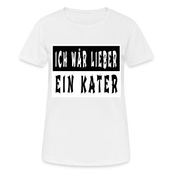 bday zitat meerkatze humor lustig perserkatze - Frauen T-Shirt atmungsaktiv - Weiß - Vorne - AI Model Female 172 dark (172cm)