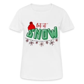 Let it snow bunt - Frauen T-Shirt atmungsaktiv - Weiß - Vorne - AI Model Female 172 dark (172cm)