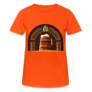 Logo de la bière - T-shirt respirant Femme - orange néon - Devant - AI Model Female 172 dark (172cm)