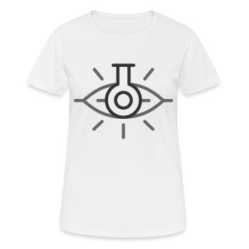 Auge Logo - Frauen T-Shirt atmungsaktiv - Weiß - Vorne - AI Model Female 172 dark (172cm)