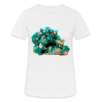 Dioptas Minéral Cuivre Émeraude Silicate Cristal - T-shirt respirant Femme - blanc - Devant - AI Model Female 172 dark (172cm)