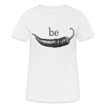 be Chilli - Frauen T-Shirt atmungsaktiv - Weiß - Vorne - AI Model Female 172 dark (172cm)