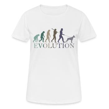 DOBERMAN Evolution - Frauen T-Shirt atmungsaktiv - Weiß - Vorne - AI Model Female 172 dark (172cm)