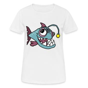 Anglerfisch - Frauen T-Shirt atmungsaktiv - Weiß - Vorne - AI Model Female 172 dark (172cm)