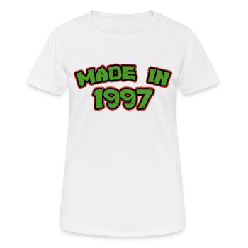 Fabriqué en 1997 Design rétro des années 90 - T-shirt respirant Femme - blanc - Devant - AI Model Female 172 dark (172cm)
