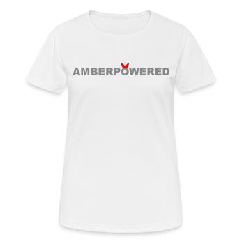 Alimenté par l’ambre 1 - T-shirt respirant Femme - blanc - Devant - AI Model Female 172 dark (172cm)